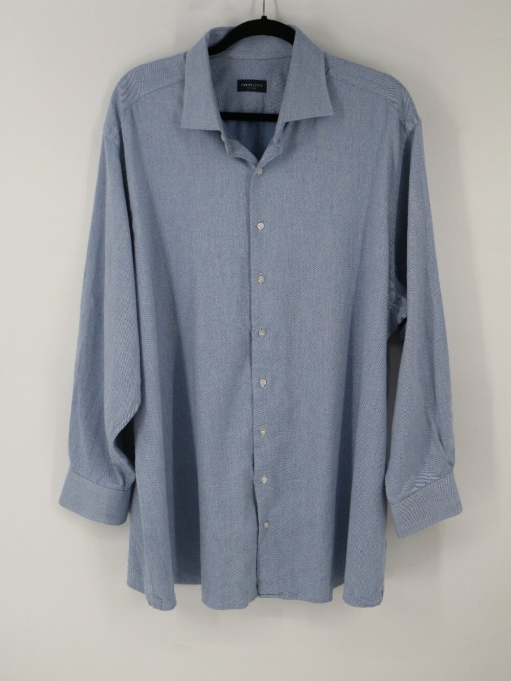 Proper Cloth Canclini Light Blue Twill Beacon Flannel MTM Shirt 17.5